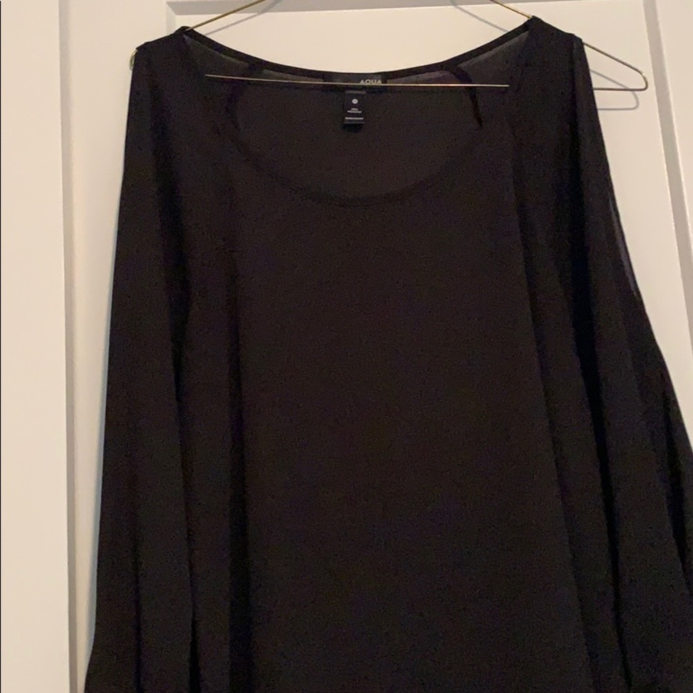 Black open shoulder blouse